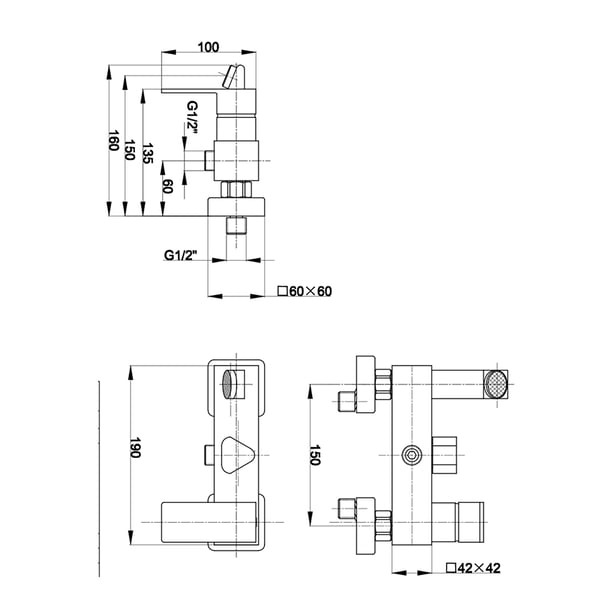 Μπαταρία λουτρού New Loba Black Matt